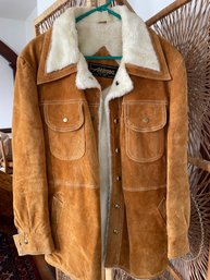 Vintage Men's Suede Jacket With Shearling Lining