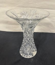 Beautiful Large Vintage Bohemia Czech Republic Clear Hand Cut Lead Crystal Over 24 Pbo Vase. D2/CVR