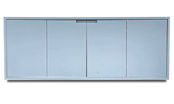 A Modern Grey Lacquer And Glass Top Credenza