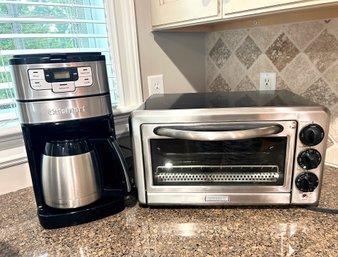 Cuisinart Coffee Maker With Built-in Grinder And Kitchen-aid Toaster Oven