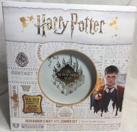 Harry Potter Marauder's Map 4 Piece Plastic Dinner Set New In Box