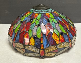 Beautiful Contemporary Dragon Fly Stained Glass Tiffany Style Lamp Shade Multicolor.   KD -