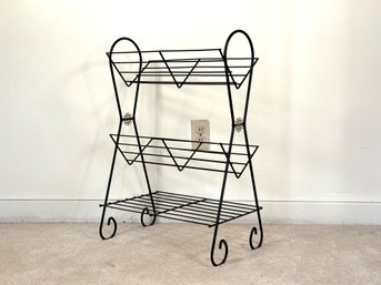 A Great Vintage Mid-Century Wire Book Shelf