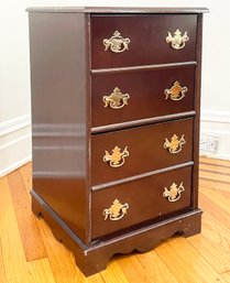 A Mahogany File Drawer Unit With Brass Hardware