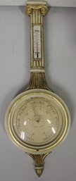 Decorative ' French Directorie' Style, Cream Painted Polychromed Barometer