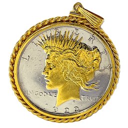 1922 Peace Dollar Pendant (90 Percent Silver / Denver Mint)