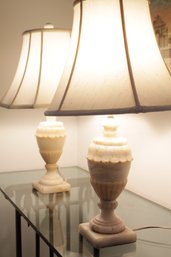 Great Pair Of Elegant Alabaster Lamps