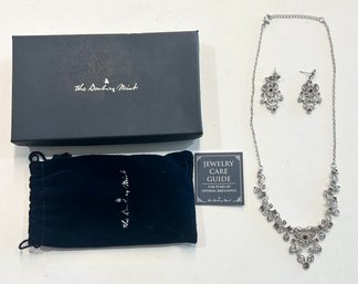 The Danbury Mint Matching Rhinestone Necklace & Earrings Set