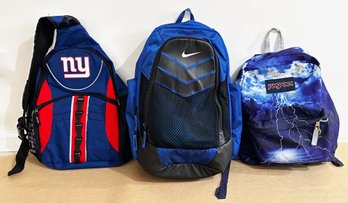 3 New Backpacks: Nike Max Air, New York Giants & Jansport