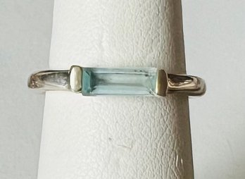 STERLING SILVER THIN LIGHT BLUE RING