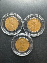 3 Wheat Pennies 1940, 1940-D, 1940-S