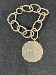 Sterling Name Plate Bracelet 'Joan'  38g  Leonore Moscow Handmade Sterling