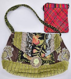 Hand Made Patchwork Bag Handmade From Vintage Upholstery & Small Woven Guatemalan Shoulder Bag