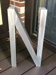 Awesome Large Letter N In Stainless Steel - I Think It Was From An Old Bank In Norwalk - Not 100% Sure