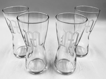 Vintage M Monogrammed Cinch Center Clear Drinkware