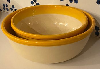 Two Pottery Bowls Made In USA