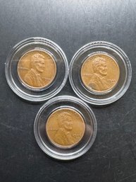 3 Wheat Pennies 1944, 1944-D, 1944-S