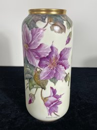 Antique Porcelain Vase Clematis