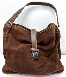 Lambertson Truex Italian Suede Hobo Handbag