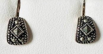 VINTAGE STERLING SILVER MARCASITE SMALL STUD EARRINGS