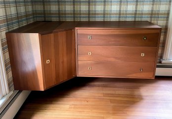 Mid Century Floating Corner Dresser Unit