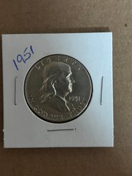 Beautiful 1951 Ben Franklin Half Dollar 90 Silver