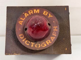 Vintage Collectible Dictograph Flashing Red Alarm Light In Metal Box