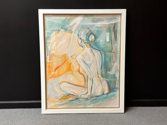 Contemporary Art Print, Framed Watercolor Nude