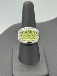 Multiple Peridot & Sterling Silver Statement Ring