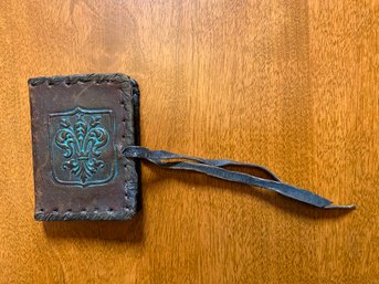 Diminutive Hand Tooled Leather Journal - Fleur Di Lis