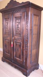 AMAZING HAND CARVED CUSTOM MADE ARMOIRE / WARDROBE