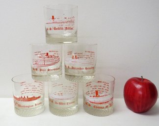 Set Of 6 MCM Hudson River Dayliner Whiskey Glasses