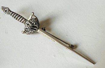 VINTAGE SILVER SWORD BROOCH