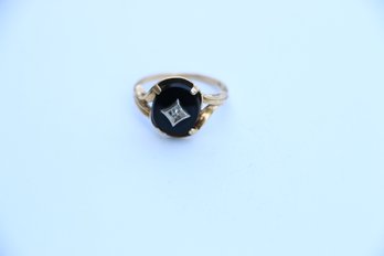 Vintage 10k Yellow Gold Onyx Ring Size 6.50