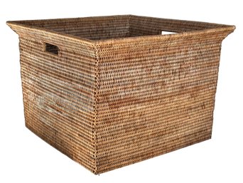 A Vintage French Rattan Storage Basket