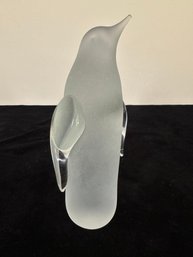 Reijmyre Swedish Vintage Frosted Crystal Art Glass Penguin