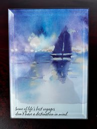 Artglass Watercolor Sailboat