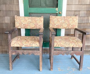 Pair Of Antique Eastlake Tall Arm Chairs