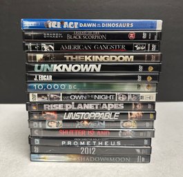 15 DVD Movies - Ice Age Dawn Of The Dinosaurs, Dragon Dynasty Legend Of The Black Scorpion, Unknown. KD/A5