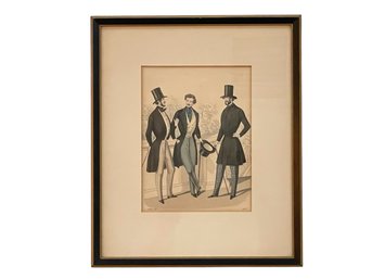 1915 French Mens Framed Fashion Plate, 31 Mars 1843