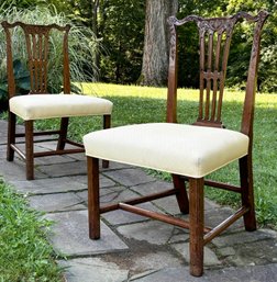 A Pair Of Antique British Mahogany Chippendale Side Chairs, Early 19th Century