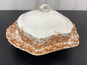 Theo Hughes & Son Semi Porcelain Butter Dish 8x7x4 No Chips