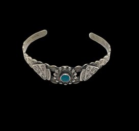 Vintage Native American Genuine Turquoise Cuff Bracelet