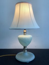 Milk Glass Based Table Lamp