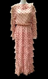 Vintage Polka Dot Ruffled Flounce Dress