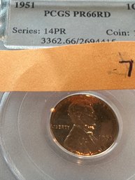 Lincoln Reverse Wheat  (1909-1958)  1951 1 C  PCGS PR66 RD