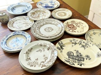An Assortment Of Antique English Transfer Ware