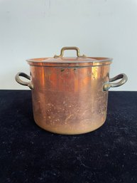 Heavy Duty Professional Solid Copper Stockpot With Lid