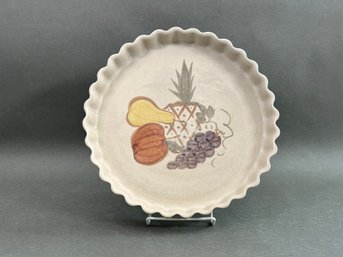Vintage Chatham Pottery Tart Pan, Country Harvest Pattern
