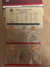 Beautiful Vintage 1984 P & D United States US Mint Uncirculated Coin Set